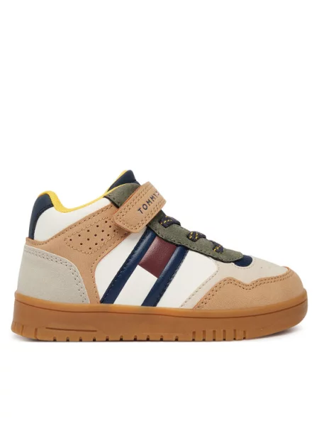 Superge Tommy Hilfiger High Top Lace-Up/Velcro Sneaker M Pisana bež