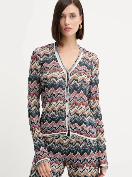 Жилетка с вълна Missoni дамска от лека материя тъмносиньо