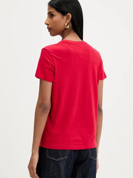 Tommy Jeans T-shirt z bawełną czerwona