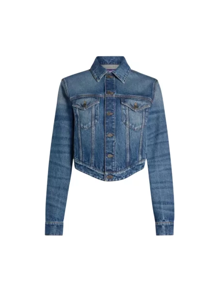 Kurtka jeansowa Jean Paul Gaultier z logo niebieska