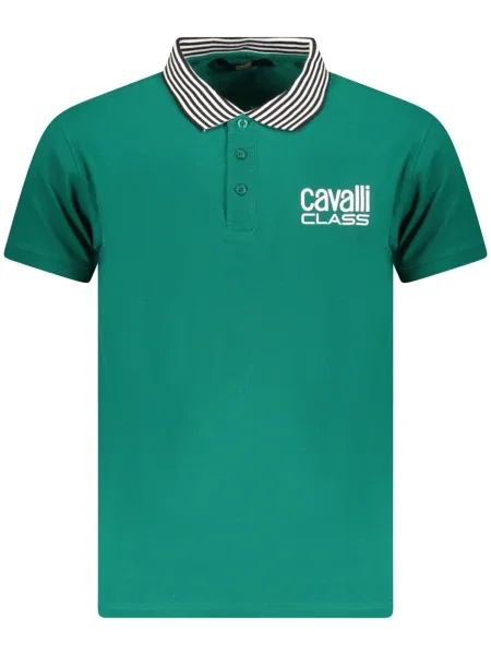 Tricou polo Cavalli Class cu mâneci scurte verde