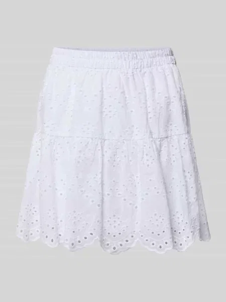 Rozkloszowana spódnica mini z czystej bawełny model PCVILDE' Pieces biała
