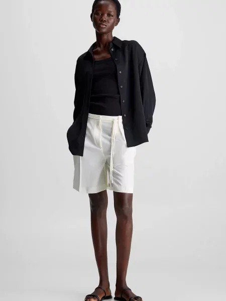 Твілові шорти Calvin Klein білі