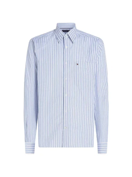 Pruhovaná košeľa Tommy Hilfiger popelín biela