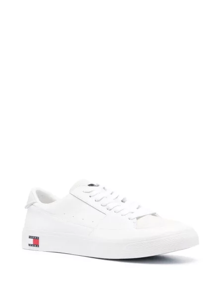 Iš natūralios odos sportbačiai Tommy Jeans balta