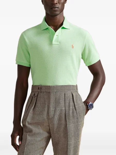 Καρό polo Polo Ralph Lauren με κέντημα πλεγμένο ροζ