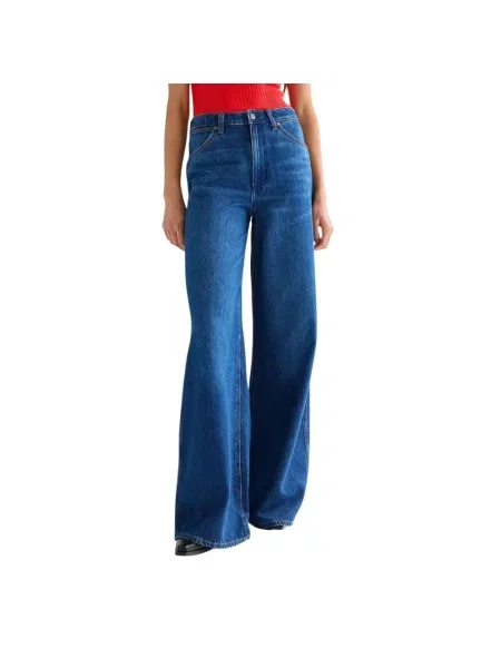 Szerokie jeansy Wrangler niebieskie