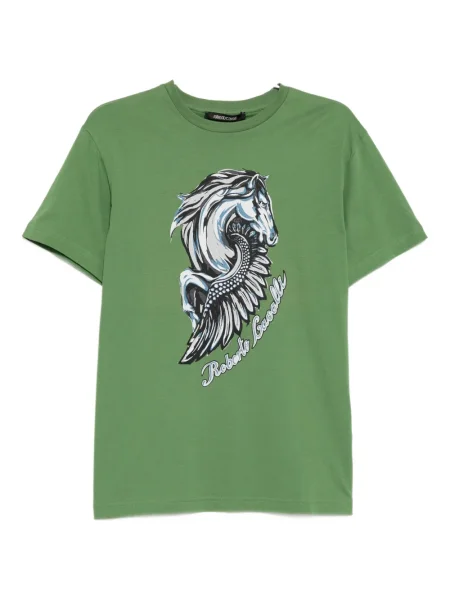 Tricou Roberto Cavalli cu imagine verde