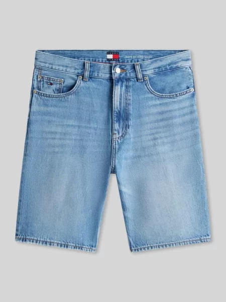 Bermudy jeansowe o kroju relaxed fit z czystej bawełny Tommy Jeans niebieskie