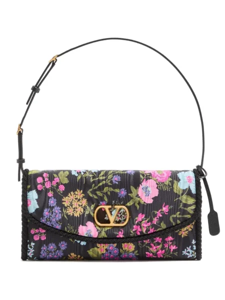 Geantă Valentino Garavani cu model floral negru