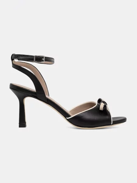 Valentino босоніжки на високих шкіряні BLACK DRESS чорні