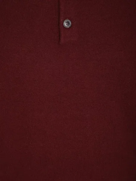 Lung tricou polo Paul Smith din cașmir roșu