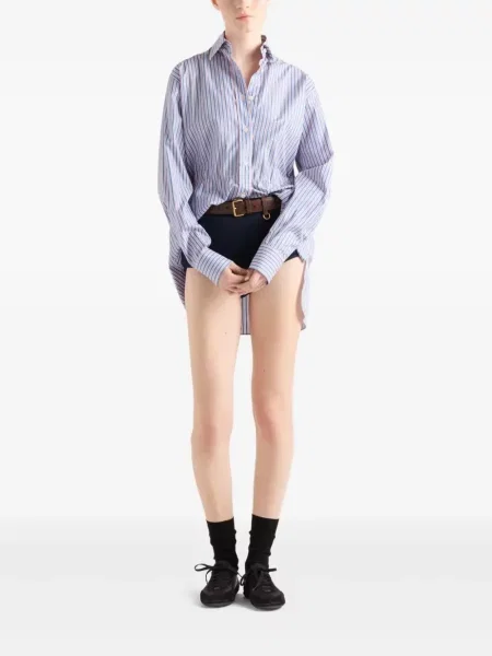 Cămașă Prada cu dungi din poplin albastru