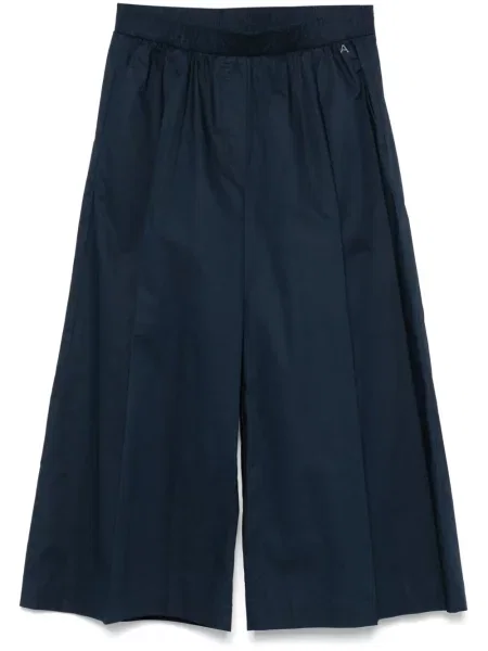 Pantaloni Twinset din poplin albastru