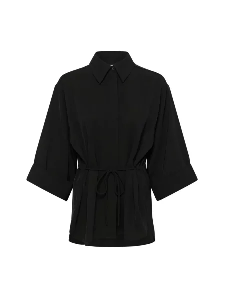 Inwear Bluzka Koszulowa Qaileyiw Z Rękawem schwarz czarna
