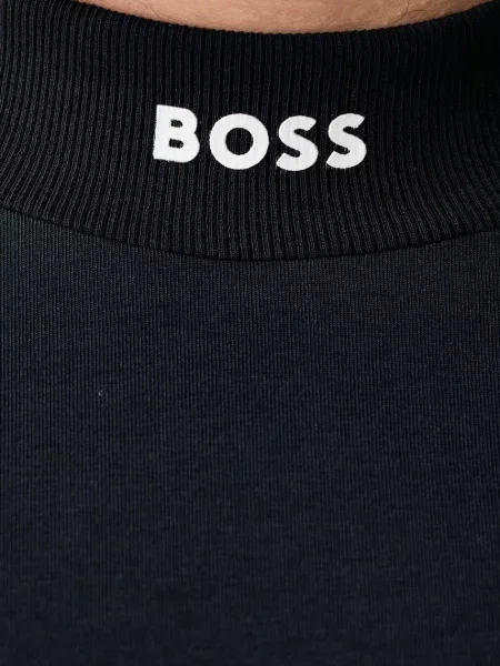 BOSS Green лонгслів з Tee Collar Long зелений
