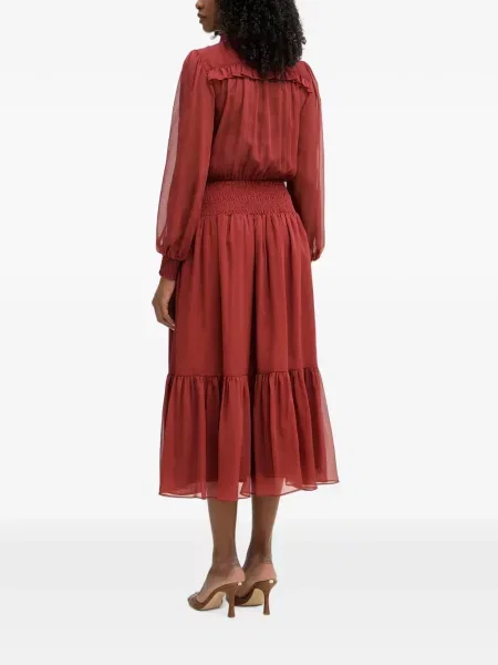 Rochie midi Morgan cu volane portocaliu