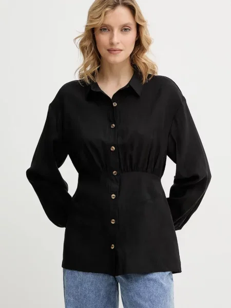 Never Fully Dressed cămașă Zoe cu guler clasic regular negru