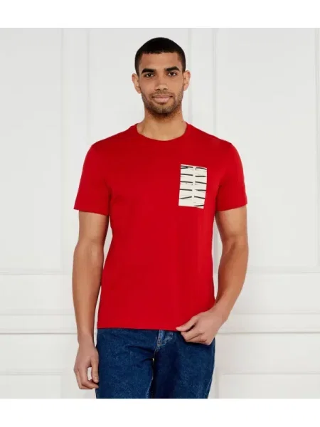 Calvin Klein Jeans Póló SERIF BOX GRAPHIC piros