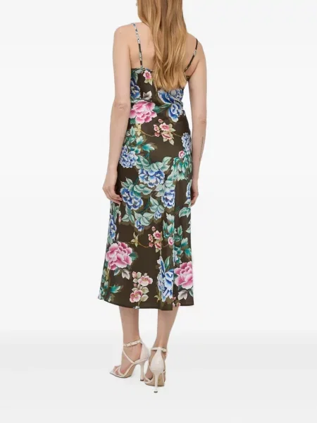 Rochie midi Guess cu model floral cu imagine maro