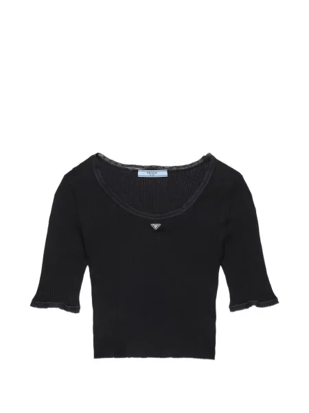 Decupat tricou Prada negru