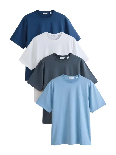 Next Tricou Trident albastru marin / bleumarin / albastru deschis alb