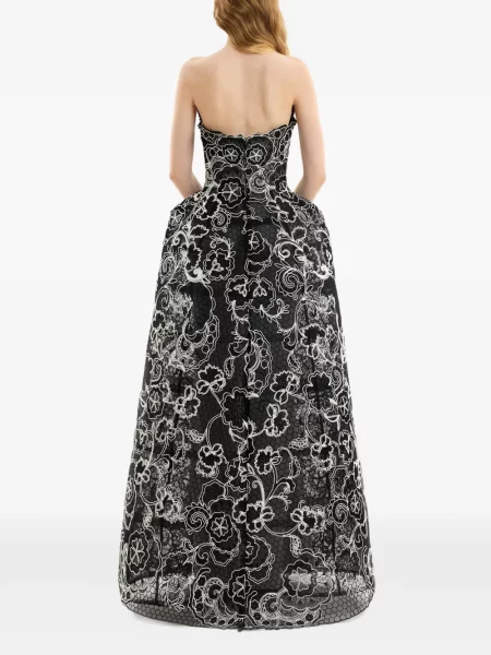 Rochie maxi Gemy Maalouf fără bretele negru