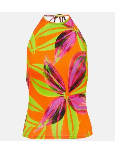 Top Louisa Ballou z nadrukiem z dekoltem halter