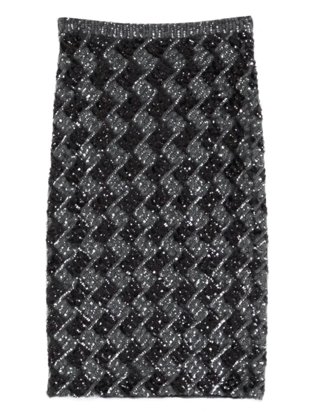 Fustă P.a.r.o.s.h. cu paiete cu imprimeu geometric gri