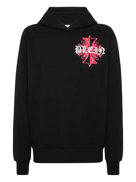 Hanorac cu glugă Philipp Plein cu imagine negru