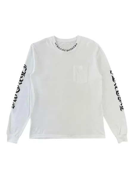 Dlouhé tričko Chrome Hearts s potiskem se srdcovým vzorem bílé