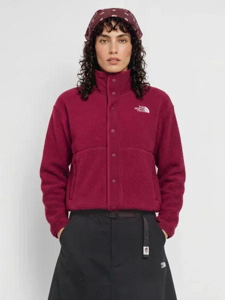 The North Face Fleecová Mikina Cragmont Snap tmavě červená