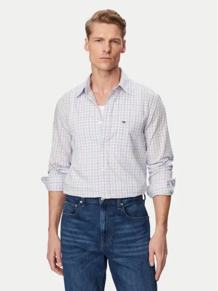 Tommy Jeans Cămașă deschis / roșu / alb albastru