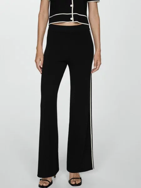 MANGO Штани палаццо чорний