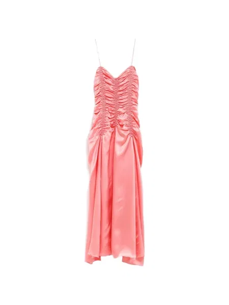 Rochie midi Khaite cu volane roz