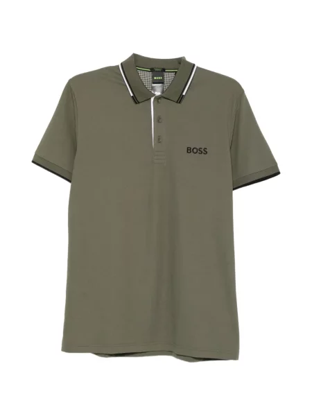 Tricou polo Boss cu imagine verde