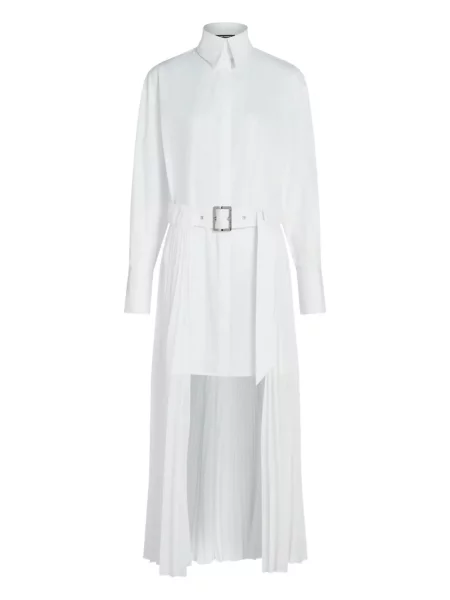 Rochie tip cămașă Karl Lagerfeld plisată de costum alb