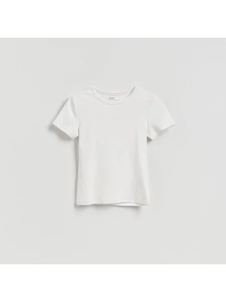 Reserved Tričko slim fit s modalem bílá