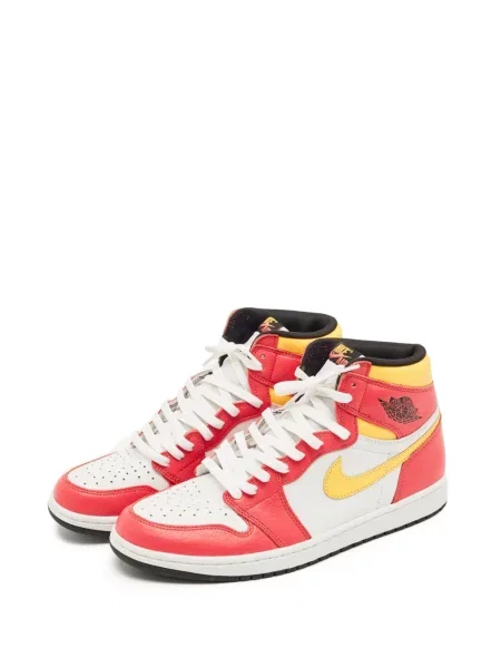 Sneakerși Jordan 1 Retro din piele roșu