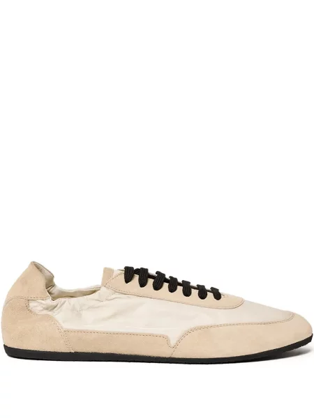 Sneakerși Scarosso din piele de căprioară alb