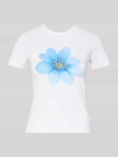 T-shirt z nadrukiem z motywem model GIGI' Jjxx biała