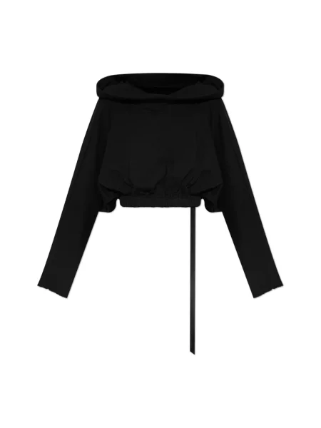 Rick Owens DRKSHDW bluza Cropped Hooded Tunic z kapturem gładka czarny