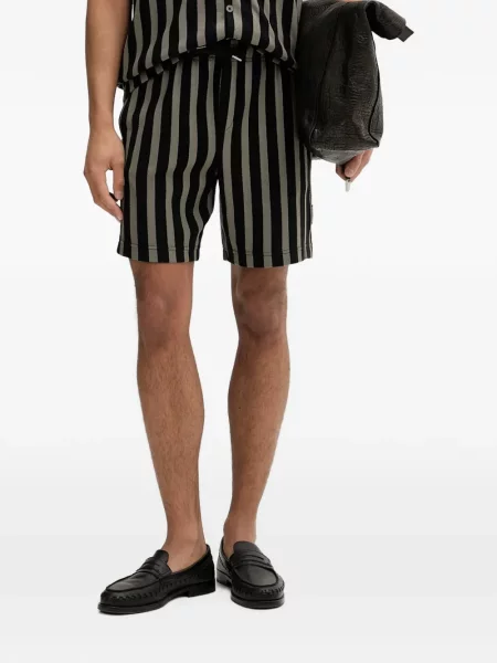 Pantaloni scurți Marc O'polo cu dungi tricotate negru