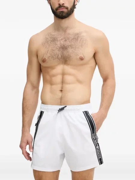 Slip de baie Emporio Armani cu autograf alb