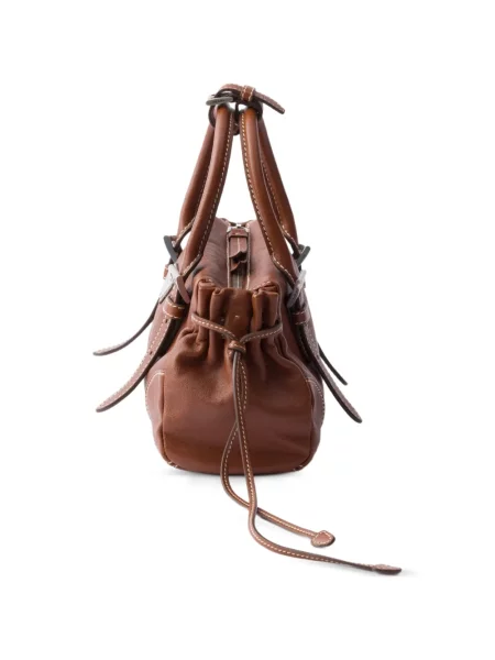 Bőr shopper táska Prada barna