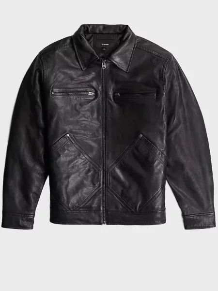 Шкіряна куртка G-star Raw чорна