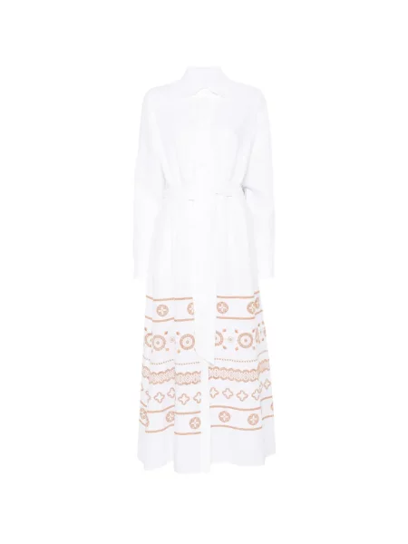 Haftowana sukienka koszulowa Eleventy biała