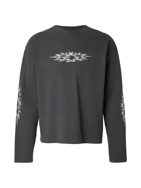 WEEKDAY Tričko tmavě šedá bílá