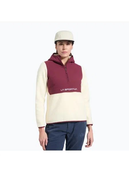 Дамски суитшърт La Sportiva Guidance Sherpa Hoody chalk/redwood бежово