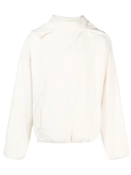 Флийс суичър с качулка Post Archive Faction бяло